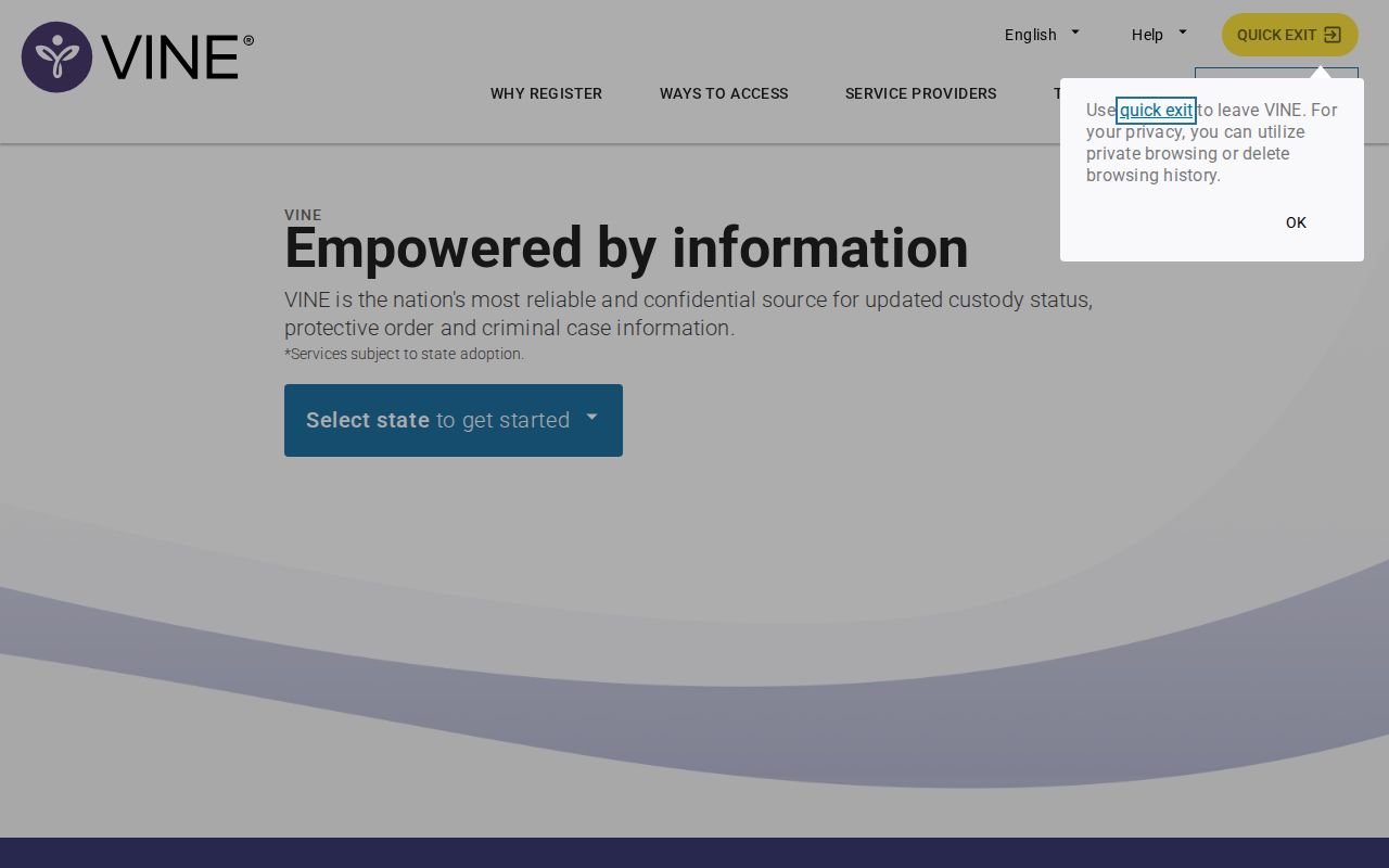 Official VINELink custody search interface for Kentucky